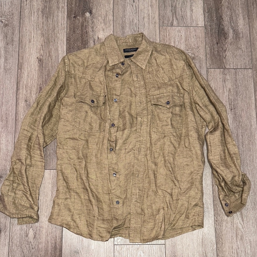 Banana Republic Tan Lightweight Shirt Jacket Relaxed Fit